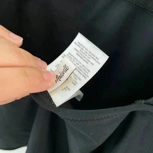 Madewell Second Wave Square Neck Tank One Piece Bathing Swimsuit Black M EUC - Picture 4 of 5